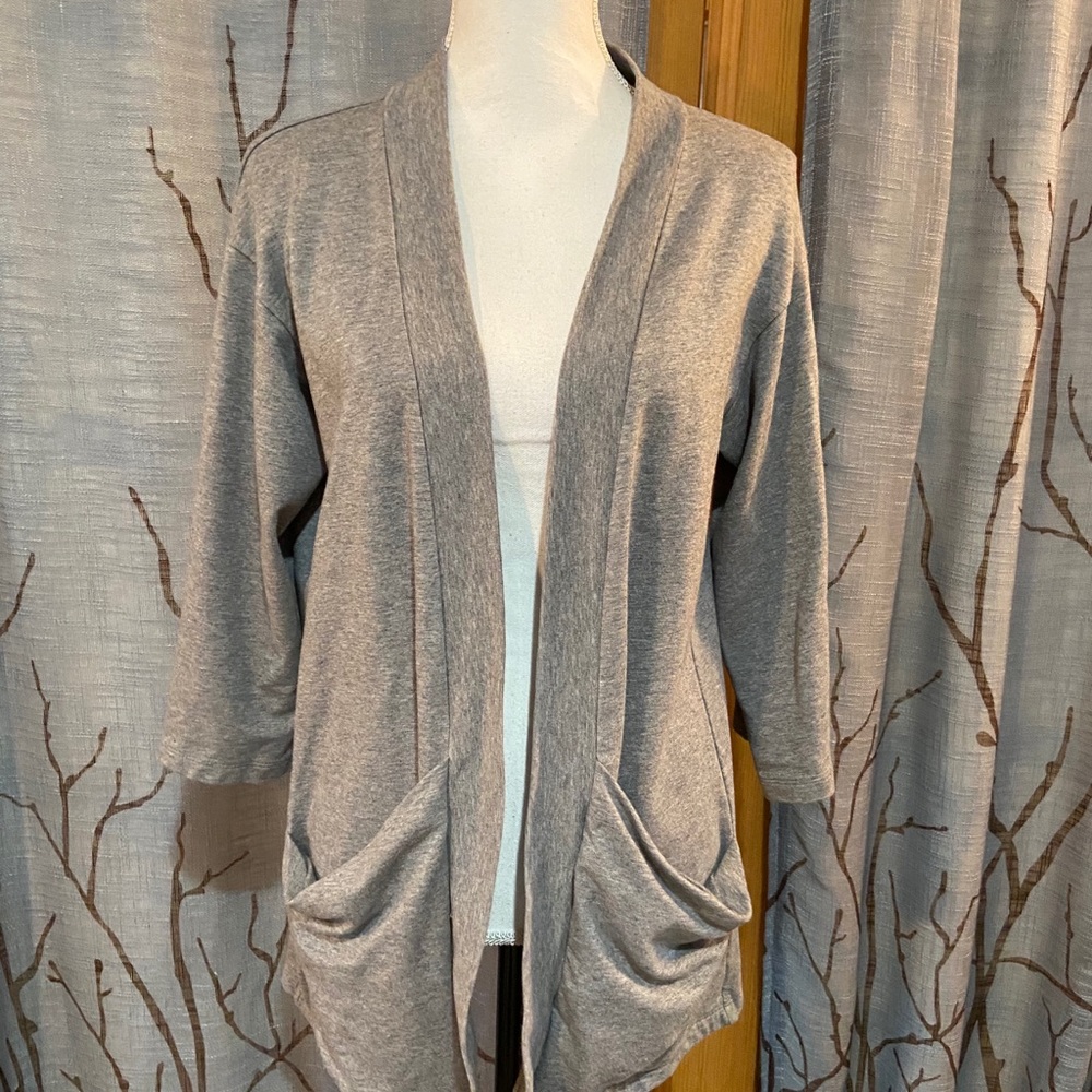 J. Jill Pure Jill S gray open front stretch cardi